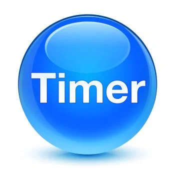 Timer glassy cyan blue round button Stock Illustration
