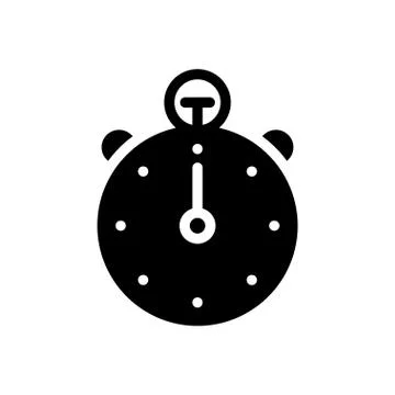 Timer glyph flat icon Stockillustratie