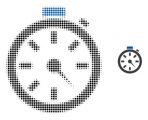 Timer Halftone Dot Icon Illustrazione stock