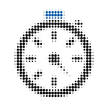 Timer Halftone Dotted Icon Illustrazione stock