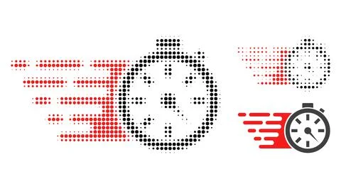 Timer Halftone Dotted Icon Stock-Illustration