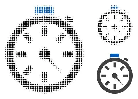Timer Halftone Dotted Icon Illustrazione stock