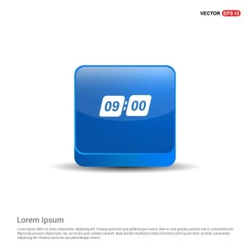 Timer Icon - 3d Blue Button Stock Illustration