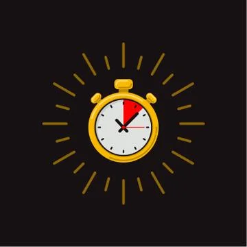 Timer icon on dark background. Fast time. Fast delivery, express and urgent Stock Illustration