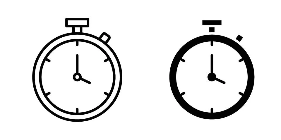 Timer icon for design projects and web UI Stock Illustration