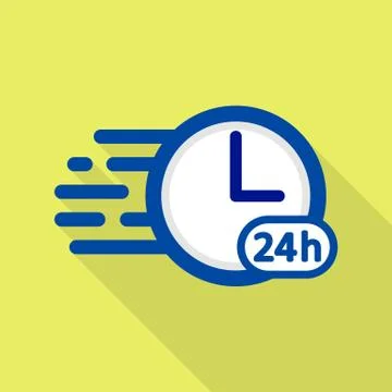 Timer icon, flat style Stock Illustration