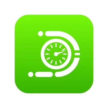 Timer icon green Illustrazione stock