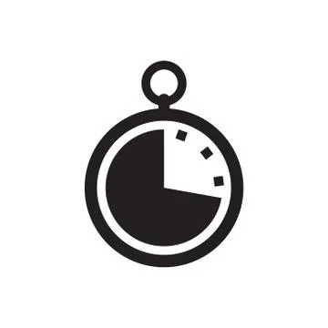 Timer icon illustration. Flat vector clock pictogram. Stock Illustration