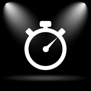 Timer icon. Internet button on black background.. Stock Illustration