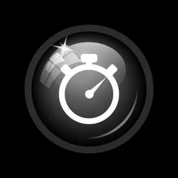 Timer icon. Internet button on black background. . Stock Illustration