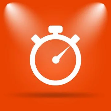 Timer icon. Internet button on orange background.. 스톡 일러스트