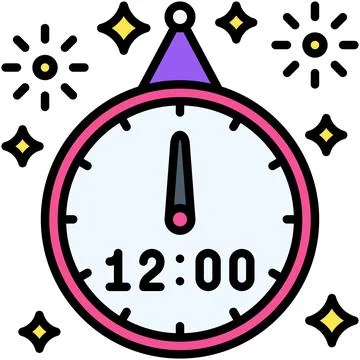 Timer icon, New year realated vector Stock Illustration