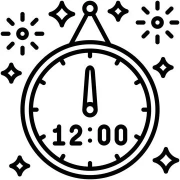 Timer icon, New year realated vector Stock Illustration