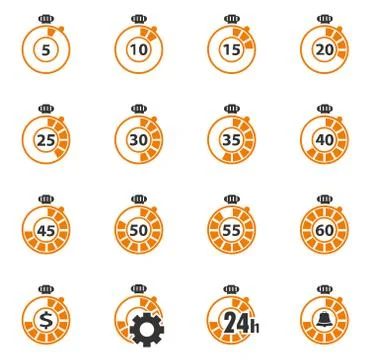 Timer icon set Stock Illustration