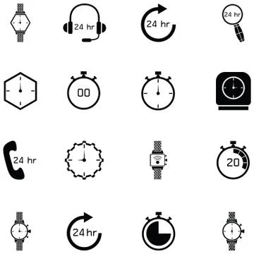 Timer icon set Stock Illustration