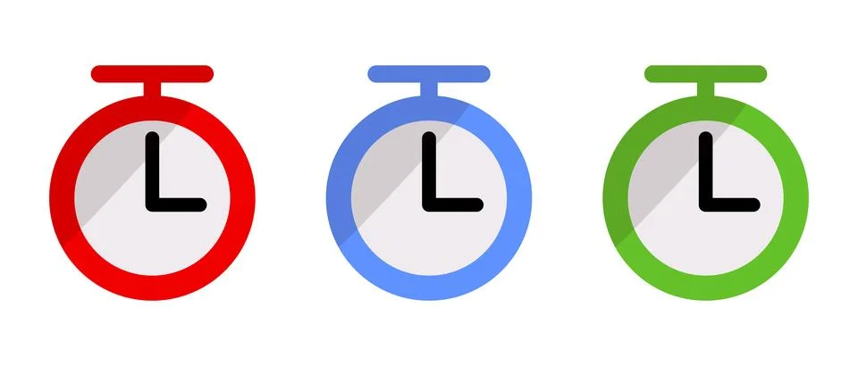 Timer icon set. Stopwatch and time measurement. Stock Illustration