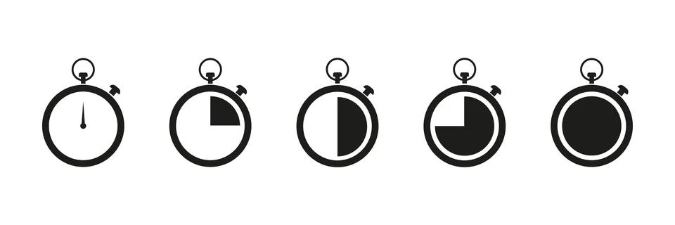Timer icon . Set of timers on white background .Set of stopwatch icons. Vecto イラスト素材
