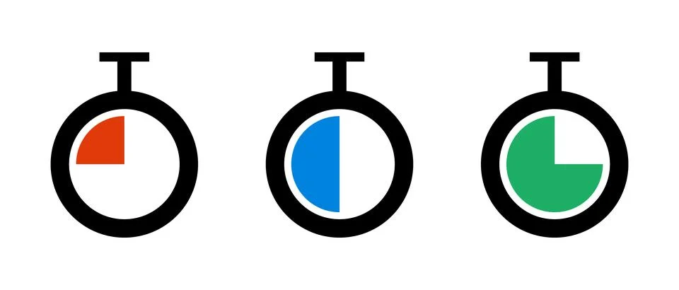 Timer icon set. Vector. Illustrazione stock