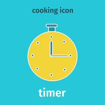 Timer icon, stopwatch for countdown. Vector cooking time. Colored icon Illustrazione stock