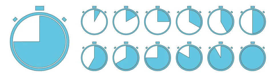 Timer icon. Stopwatch with second and minute. Clock for time, countdown and stop Stock-Illustration