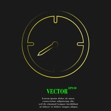 Timer icon symbol Flat modern web design with long shadow and space for your  Stock Illustration