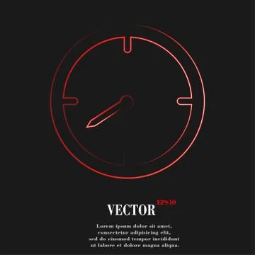Timer icon symbol Flat modern web design with long shadow and space for your  Stock Illustration