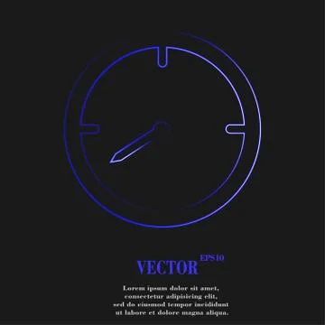 Timer icon symbol Flat modern web design with long shadow and space for your  Stock Illustration