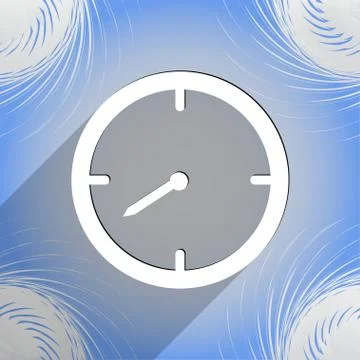 Timer icon symbol Flat modern web design with long shadow and space for your  스톡 일러스트