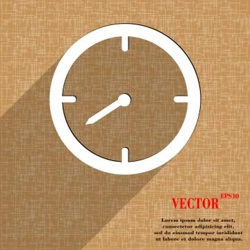 Timer icon symbol Flat modern web design with long shadow and space for your  Stock Illustration