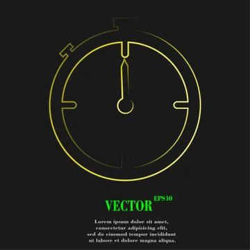 Timer icon symbol Flat modern web design with long shadow and space for your  Stock Illustration