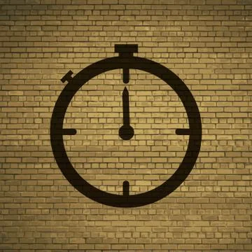 Timer icon symbol Flat modern web design with long shadow and space for your  Stock Illustration