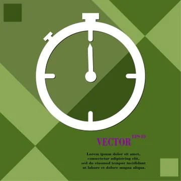 Timer icon symbol Flat modern web design with long shadow and space for your  Stock Illustration