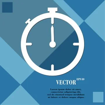 Timer icon symbol Flat modern web design with long shadow and space for your  Stock Illustration