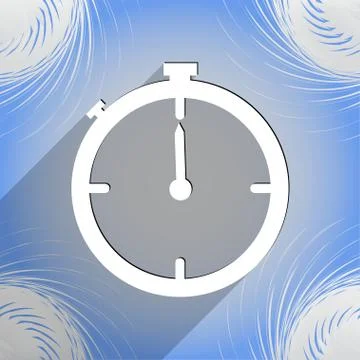 Timer icon symbol Flat modern web design with long shadow and space for your  Stock Illustration