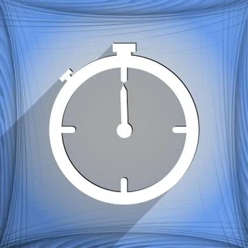 Timer icon symbol Flat modern web design with long shadow and space for your  Stock Illustration