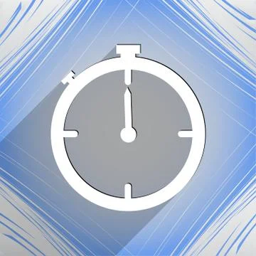 Timer icon symbol Flat modern web design with long shadow and space for your  Stock Illustration