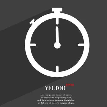 Timer icon symbol Flat modern web design with long shadow and space for your  Stock Illustration