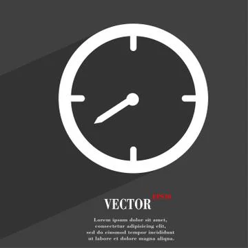 Timer icon symbol Flat modern web design with long shadow and space for your  Stock Illustration