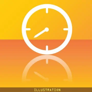Timer icon symbol Flat modern web design with reflection and space for your text Stock Illustration