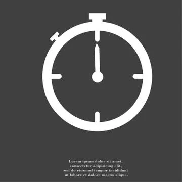 Timer icon symbol Flat modern web design with long shadow and space for your tex Stock Illustration