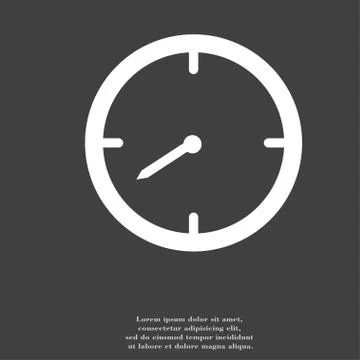 Timer icon symbol Flat modern web design with long shadow and space for your tex 스톡 일러스트