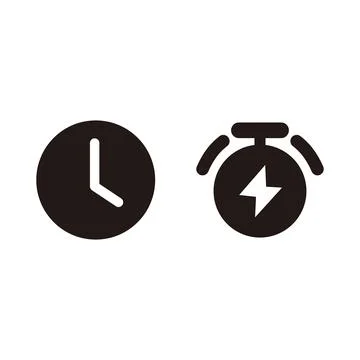 Timer icon vector. Clock and lightning sign. Flat style vector. resources 스톡 일러스트