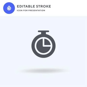 Timer icon vector, filled flat sign, solid pictogram isolated on white, logo Stock Illustration