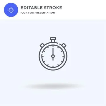 Timer icon vector, filled flat sign, solid pictogram isolated on white, logo Illustrazione stock