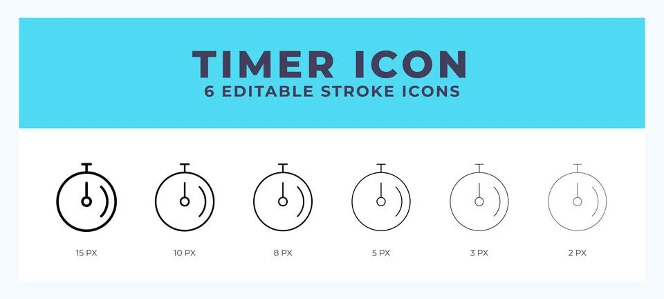 Timer icon vector illustration. With editable stroke for web. App and more. Stockillustratie