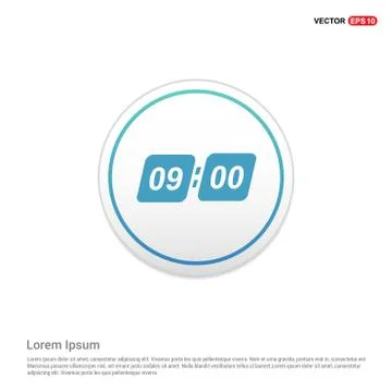 Timer Icon - white circle button Stock Illustration