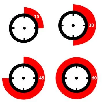 Timer icons isolated on white background Stock Illustration