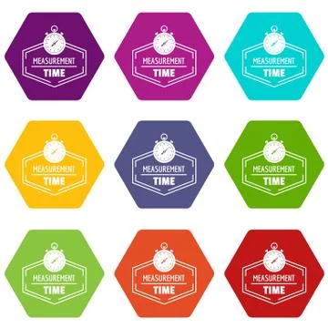 Timer icons set 9 vector Stock Illustration