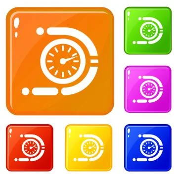 Timer icons set vector color Illustrazione stock