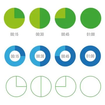 Timer icons vector circles Stock Illustration